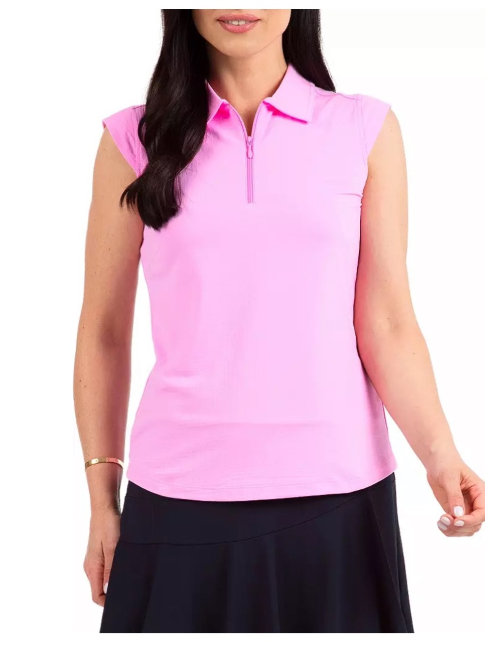 IBKUL Women's Sleeveless 1/4 Zip Golf Polo